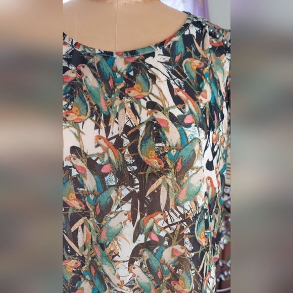 Belle du JOUR Sheer Bird Dress Size XL Fits Medium - Picture 4 of 10